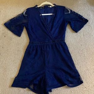 Navy lace romper